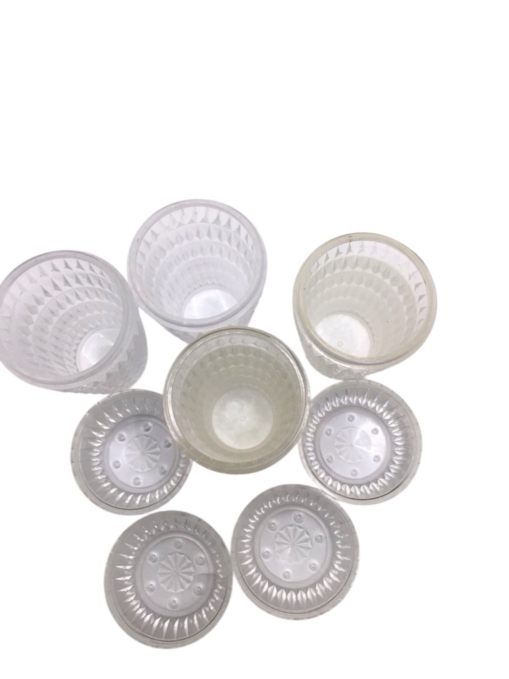 Vintage MCM Arrow Acrylic Salt Pepper Shakers Set Clear Diamond Retro 4 Pc. - Picture 10 of 13